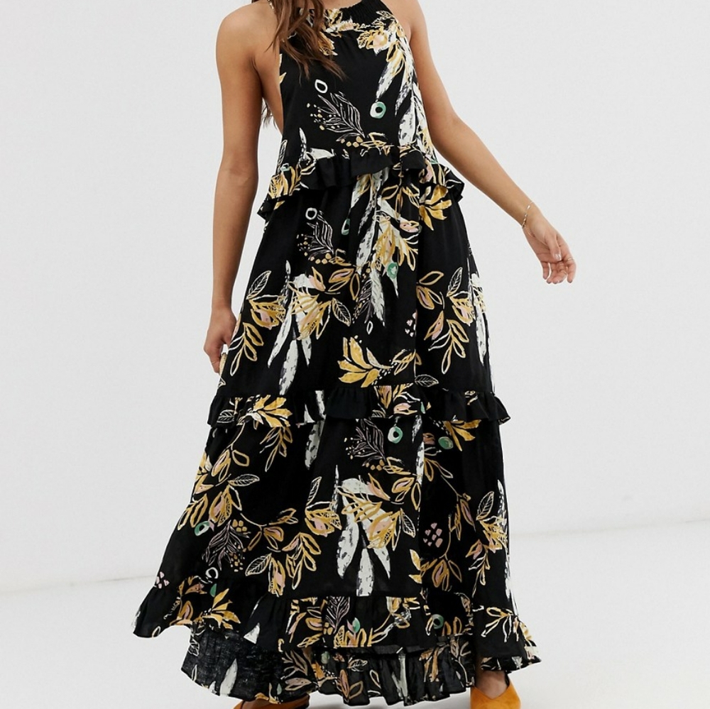 Free People Anita Floral Print maxi dress sz M NWOT